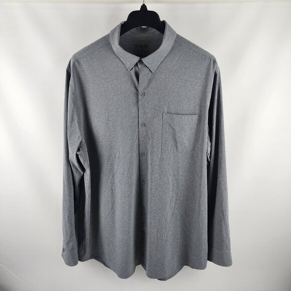 01.Algo Shirt Mens XXL Gray L/S Performance Stretch Button Up - Picture 1 of 6